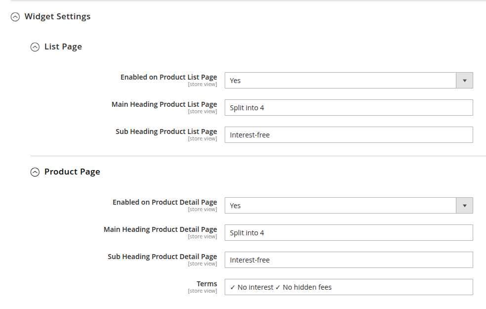 PayLater payment settings — Client ID, Client Secret and Outlet ID fields