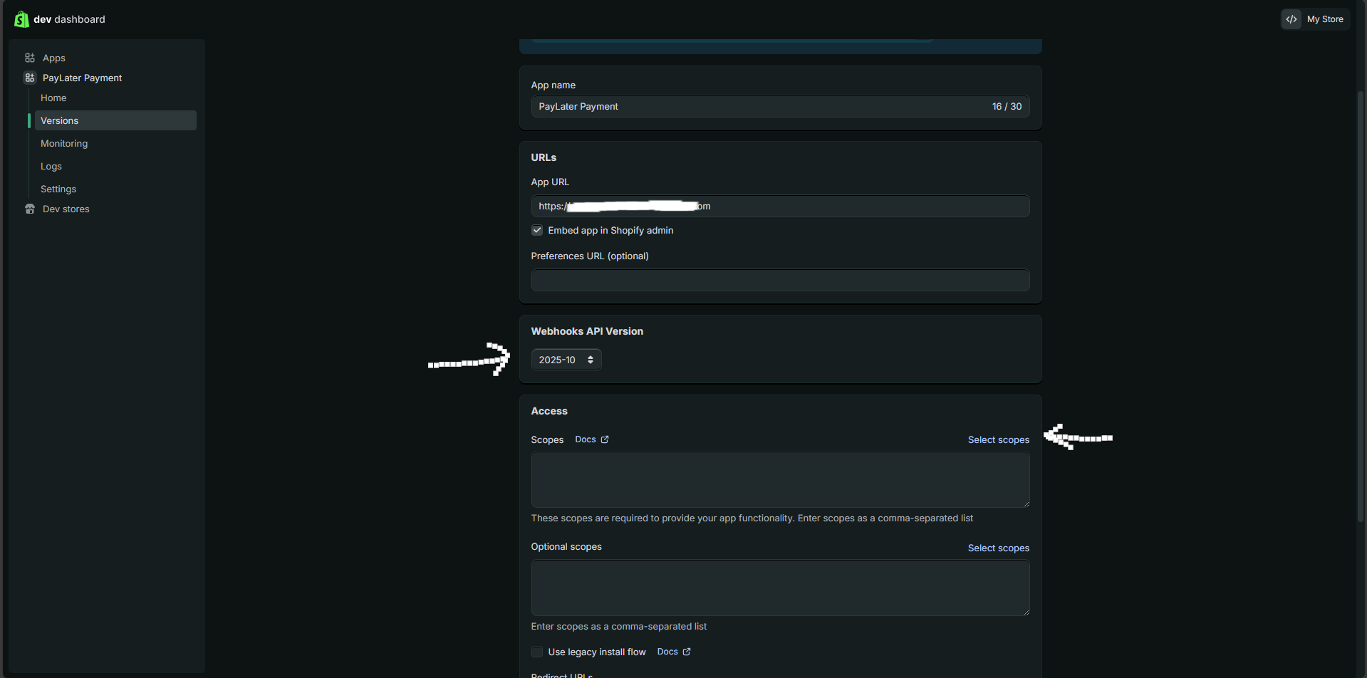 Admin API scopes with Orders set to Read and Write